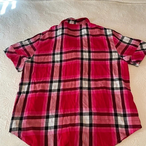 Victoria Secret Pink Plaid Pajama Set Top and Shorts Medium EUC Soft Sexy - Picture 12 of 13